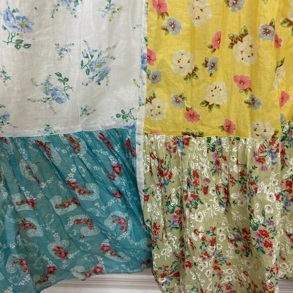 LOVESHACKFANCY Patchwork Tiered Maxi Dress Bohemian Floral Print Bex Size Small - Picture 6 of 12